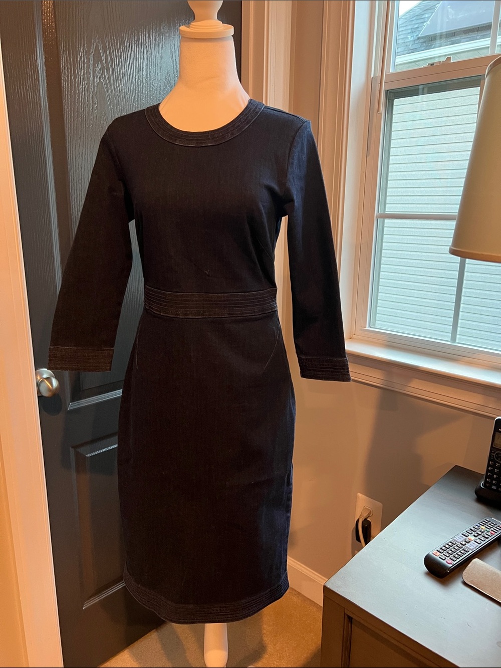 Banana Republic Dark Blue Stretch  Denim midi dress - NWT